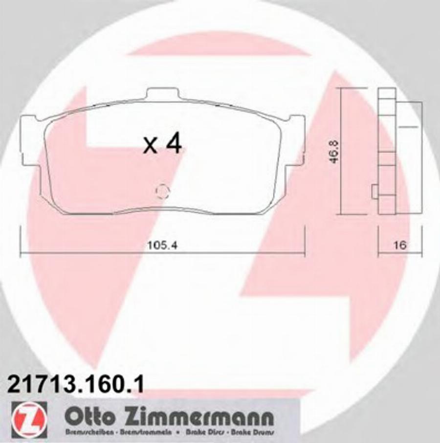 Zimmermann 217131601 - Комплект спирачно феродо, дискови спирачки vvparts.bg