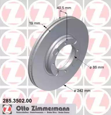 Zimmermann 285.3502.00 - Спирачен диск vvparts.bg