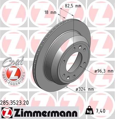 Zimmermann 285.3523.20 - Спирачен диск vvparts.bg