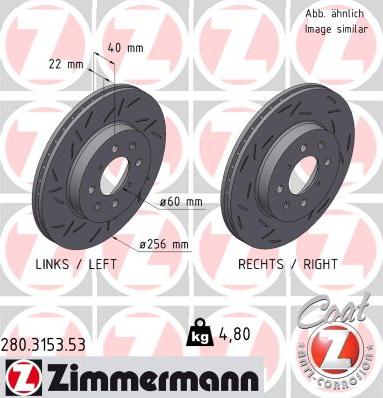 Zimmermann 280.3153.53 - Спирачен диск vvparts.bg