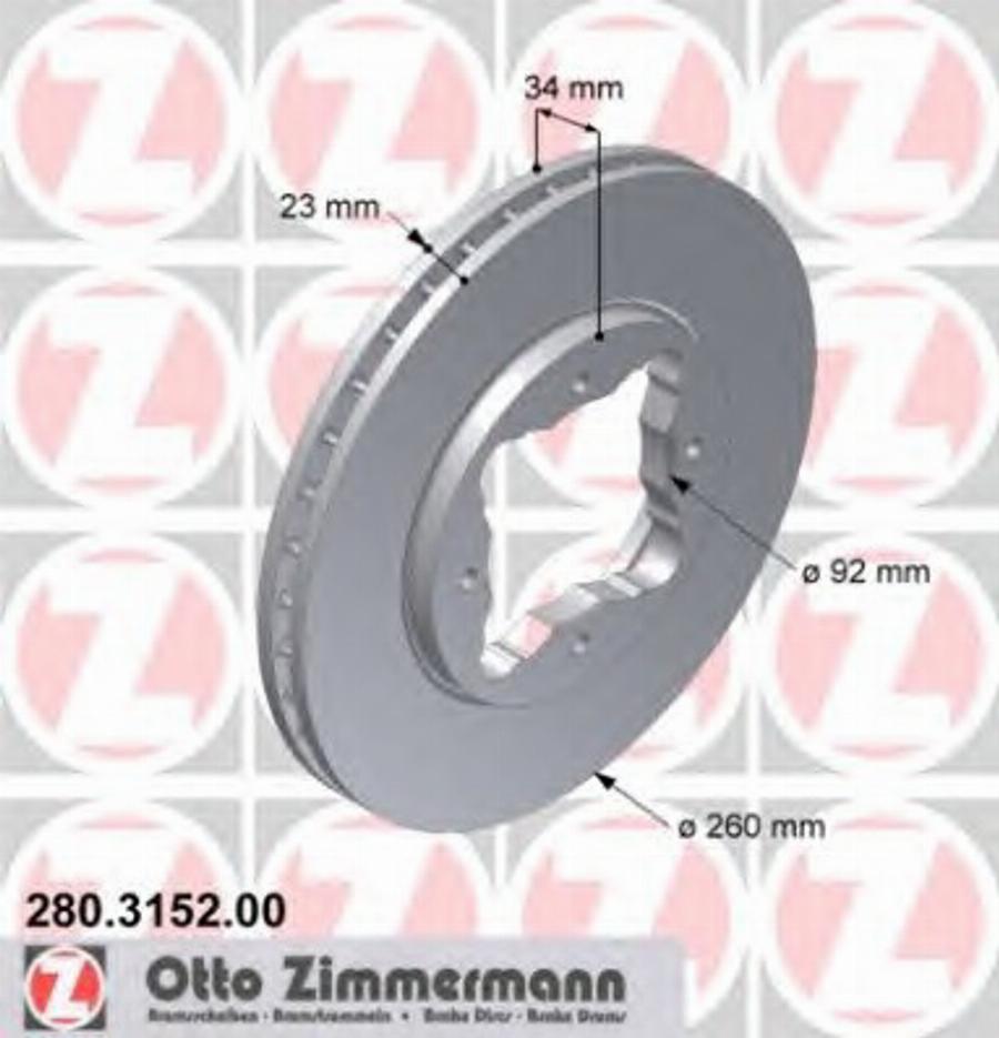 Zimmermann 280 3152 00 - Спирачен диск vvparts.bg