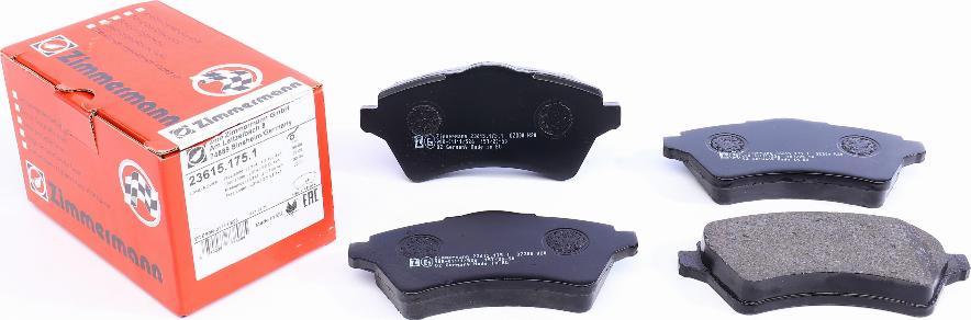 Zimmermann 23615.175.1 - Комплект спирачно феродо, дискови спирачки vvparts.bg