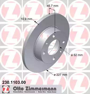 Zimmermann 230.1103.00 - Спирачен диск vvparts.bg
