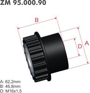 ZM ZM 95.000.90 - Ремъчна шайба, генератор vvparts.bg