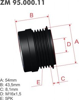 ZM ZM 95.000.11 - Ремъчна шайба, генератор vvparts.bg