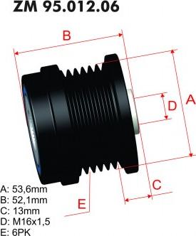 ZM ZM 95.012.06 - Ремъчна шайба, генератор vvparts.bg