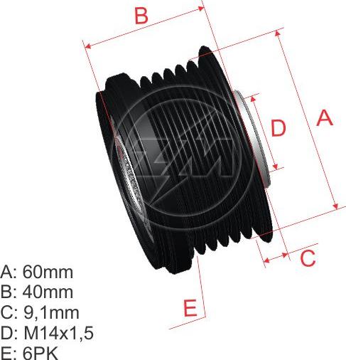 ZM ZM 96.005.44 - Ремъчна шайба, генератор vvparts.bg