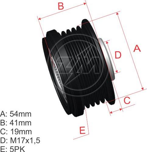 ZM ZM 96.005.40 - Ремъчна шайба, генератор vvparts.bg