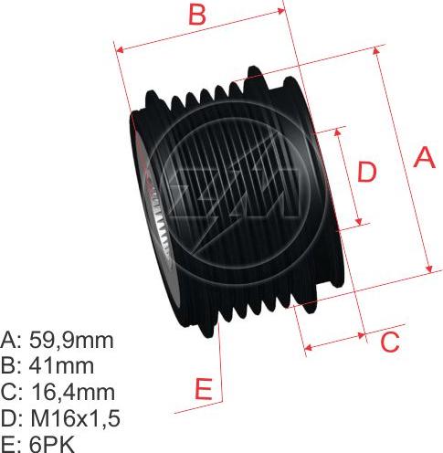 ZM ZM 96.005.41 - Ремъчна шайба, генератор vvparts.bg