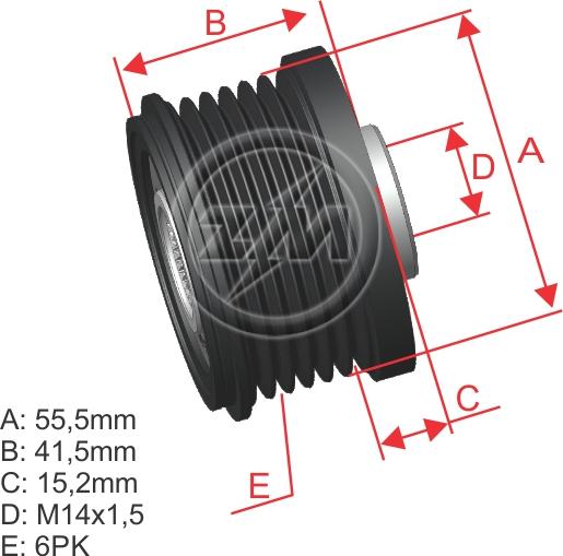 ZM ZM 96.005.51 - Ремъчна шайба, генератор vvparts.bg