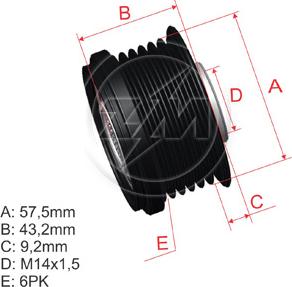 ZM ZM 96.005.09 - Ремъчна шайба, генератор vvparts.bg