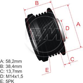 ZM ZM 96.005.06 - Ремъчна шайба, генератор vvparts.bg