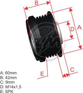 ZM ZM 96.005.19 - Ремъчна шайба, генератор vvparts.bg