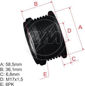 ZM ZM 96.005.12 - Ремъчна шайба, генератор vvparts.bg