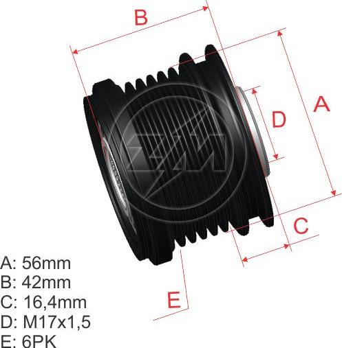 ZM ZM 96.005.39 - Ремъчна шайба, генератор vvparts.bg