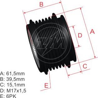 ZM ZM 96.005.31 - Ремъчна шайба, генератор vvparts.bg