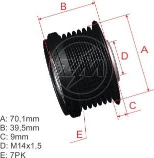 ZM ZM 96.005.33 - Ремъчна шайба, генератор vvparts.bg