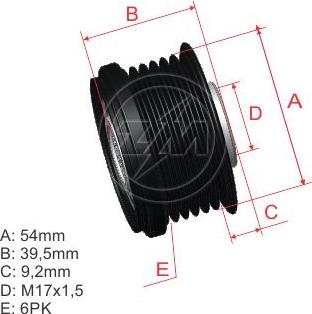 ZM ZM 96.005.32 - Ремъчна шайба, генератор vvparts.bg