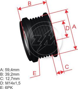 ZM ZM 96.005.25 - Ремъчна шайба, генератор vvparts.bg