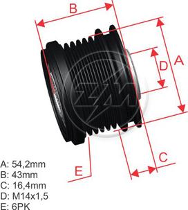 ZM ZM 96.005.21 - Ремъчна шайба, генератор vvparts.bg