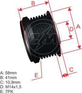 ZM ZM 96.005.23 - Ремъчна шайба, генератор vvparts.bg