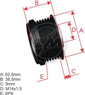 ZM ZM 96.005.22 - Ремъчна шайба, генератор vvparts.bg