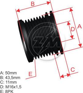 ZM ZM 96.000.47 - Ремъчна шайба, генератор vvparts.bg