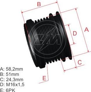 ZM ZM 96.000.54 - Ремъчна шайба, генератор vvparts.bg