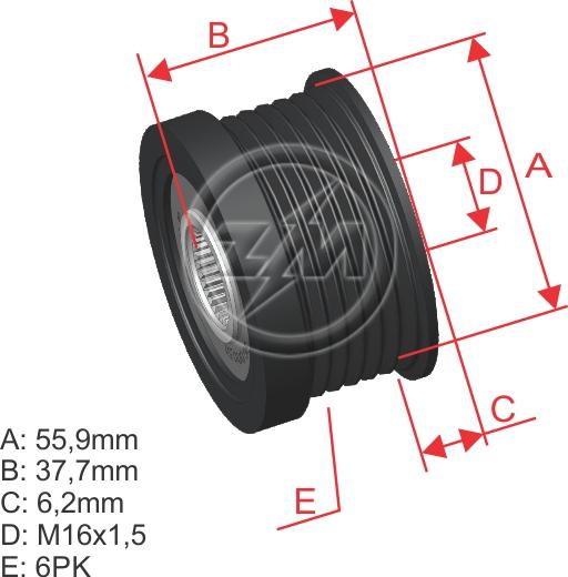 ZM ZM 96.000.51 - Ремъчна шайба, генератор vvparts.bg