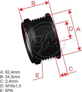 ZM ZM 96.000.61 - Ремъчна шайба, генератор vvparts.bg