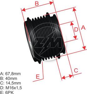 ZM ZM 96.000.63 - Ремъчна шайба, генератор vvparts.bg