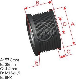 ZM ZM 96.000.09 - Ремъчна шайба, генератор vvparts.bg