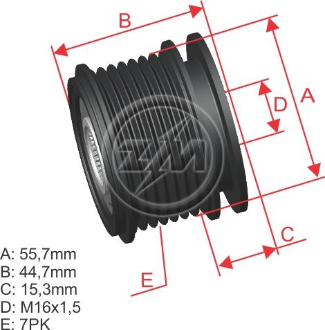 ZM ZM 96.000.05 - Ремъчна шайба, генератор vvparts.bg