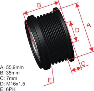 ZM ZM 96.000.16 - Ремъчна шайба, генератор vvparts.bg