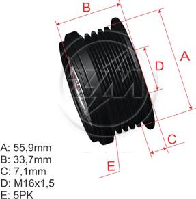 ZM ZM 96.000.13 - Ремъчна шайба, генератор vvparts.bg