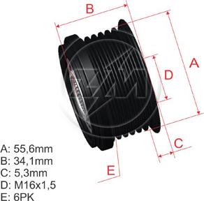 ZM ZM 96.000.38 - Ремъчна шайба, генератор vvparts.bg