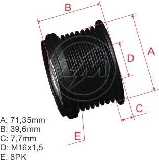 ZM ZM 96.000.23 - Ремъчна шайба, генератор vvparts.bg