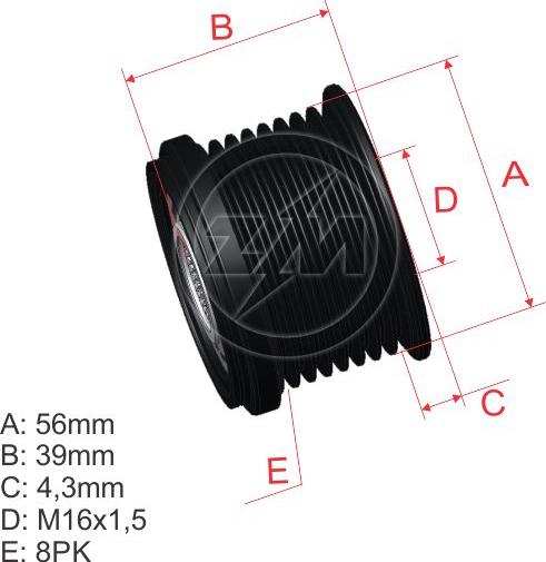 ZM ZM 96.000.22 - Ремъчна шайба, генератор vvparts.bg