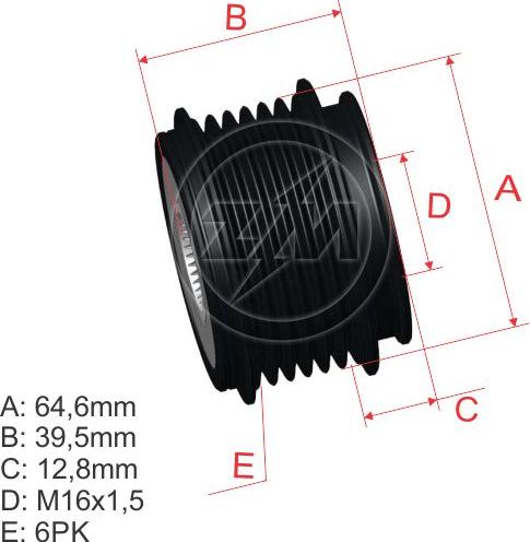 ZM ZM 96.001.05 - Ремъчна шайба, генератор vvparts.bg