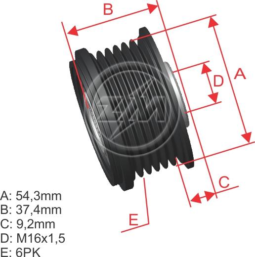 ZM ZM 96.007.01 - Ремъчна шайба, генератор vvparts.bg