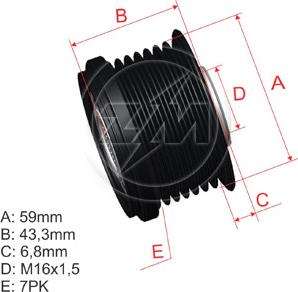 ZM ZM 96.007.02 - Ремъчна шайба, генератор vvparts.bg