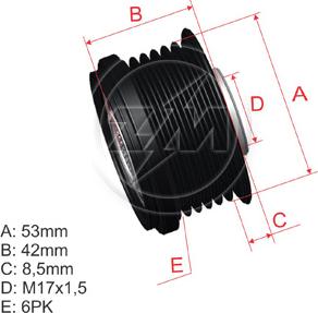 ZM ZM 96.010.05 - Ремъчна шайба, генератор vvparts.bg