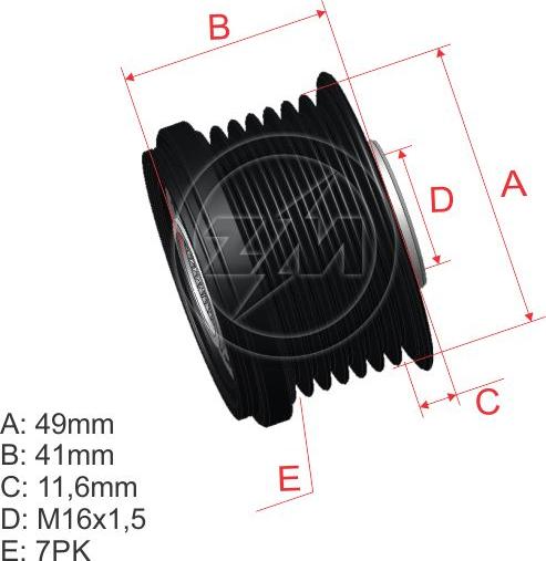 ZM ZM 96.012.40 - Ремъчна шайба, генератор vvparts.bg