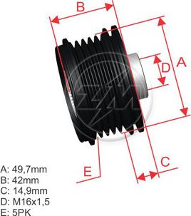 ZM ZM 96.012.03 - Ремъчна шайба, генератор vvparts.bg