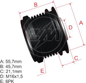 ZM ZM 96.012.17 - Ремъчна шайба, генератор vvparts.bg