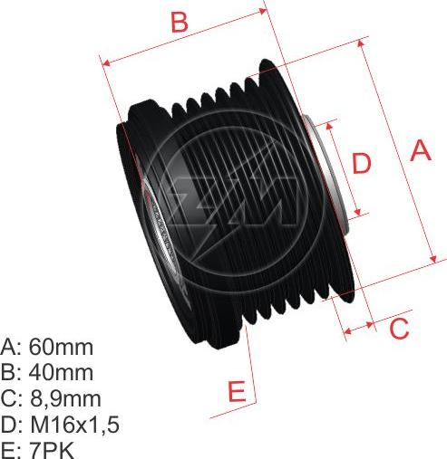 ZM ZM 96.012.39 - Ремъчна шайба, генератор vvparts.bg