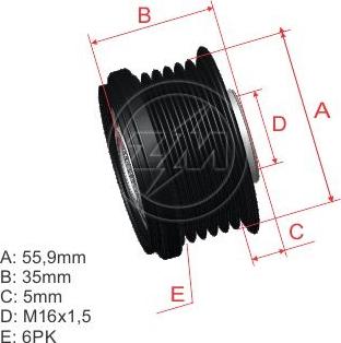 ZM ZM 96.012.34 - Ремъчна шайба, генератор vvparts.bg