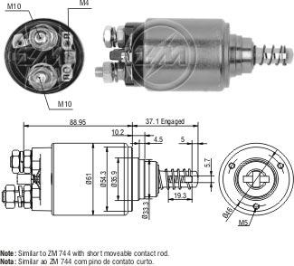 ZM ZM-544 - Магнитен превключвател, стартер vvparts.bg