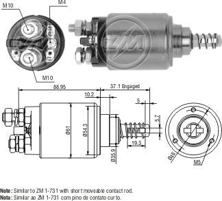 ZM ZM-543 - Магнитен превключвател, стартер vvparts.bg