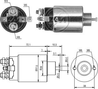 ZM ZM-695 - Магнитен превключвател, стартер vvparts.bg